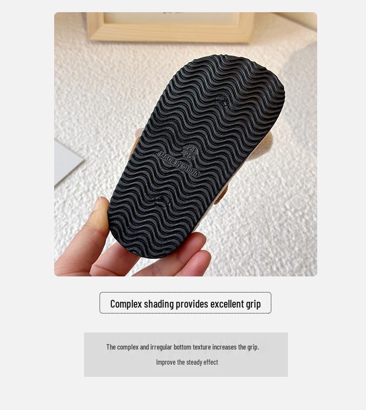 Adorable 2025 Autumn Closed-Toe Cotton Slippers for Women and Kids - Cartoon Design