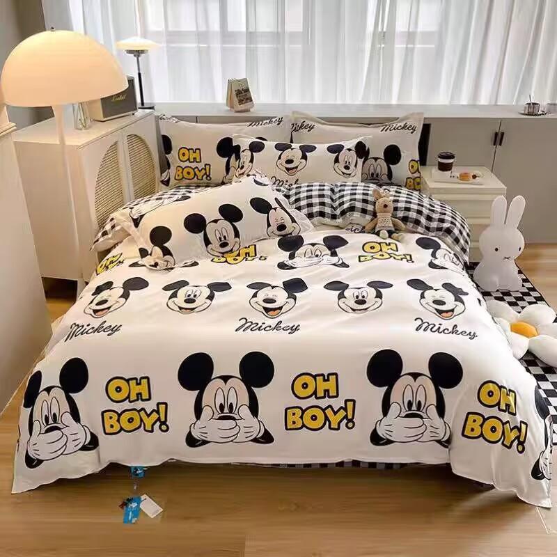 Bedding Three-Piece Set, Digital Printing Mickey Cartoon Series Double-Sided Printing Three-Piece Set