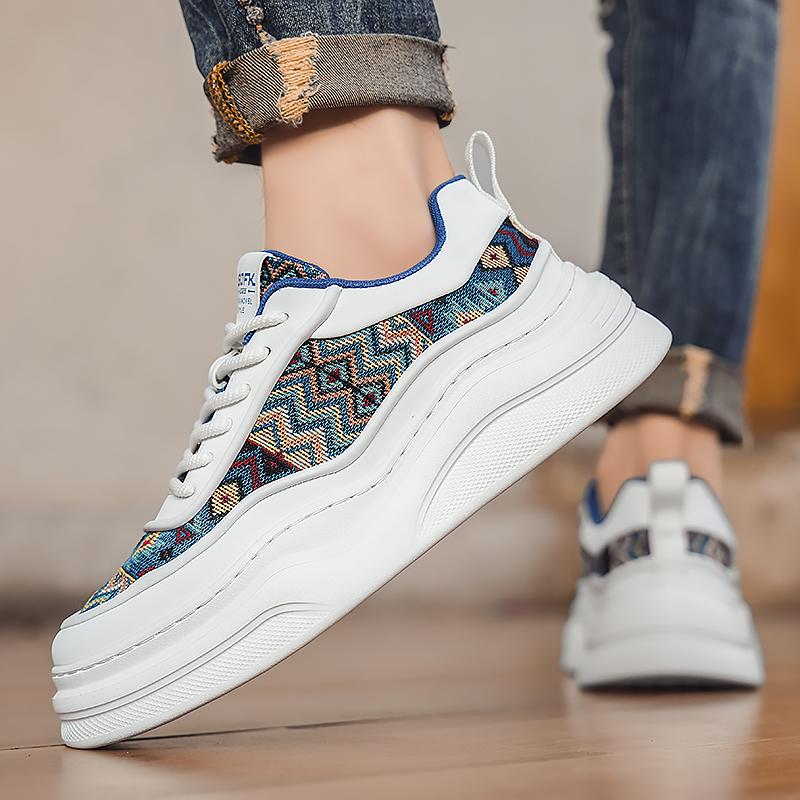 New Thick Soled Board Shoes Trendy Men's Personalized Design Styles Outdoor Street Walking Youth Versatile Daily Shoes