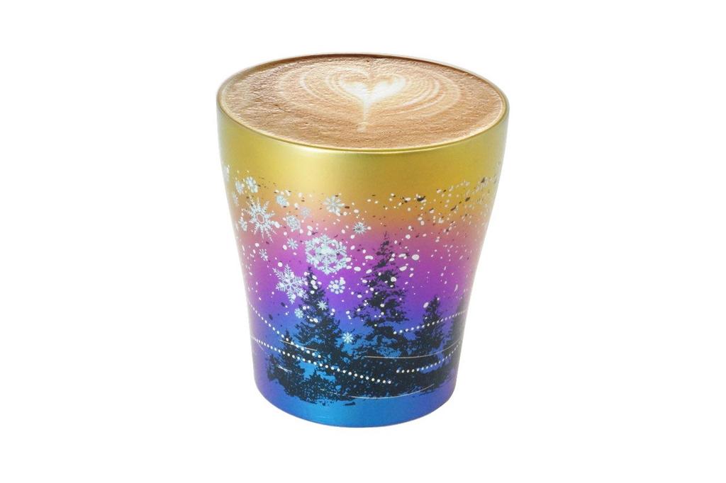 HORIE Made in Niigata Prefecture Pure Titanium Double Tumbler 250cc Snow Flower Aurora Set 2 T15SK250ARSET Tsubame,