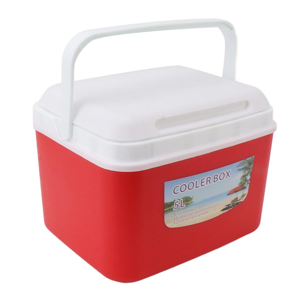 5L Cooler Box Portable Insulin Cooler Box Home Camping Portable Refrigerated Food Cooler Red