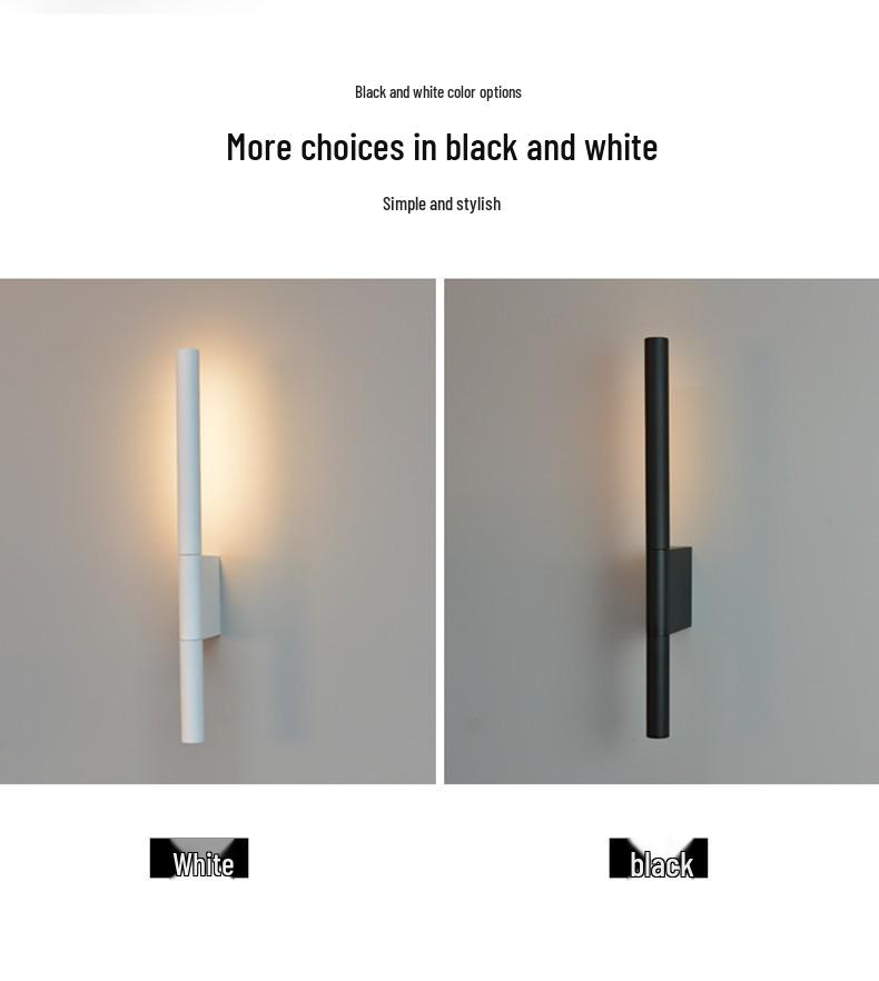 Nordic Style Adjustable LED Bedside Wall Lamp - Rotatable Reading Light for Bedroom or Study.