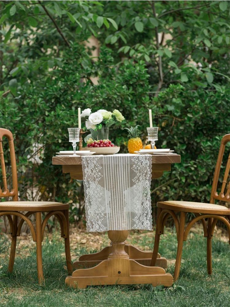 Elegant French Romantic White Lace Table Runner Perfect for Weddings, Restaurants & Home Decor