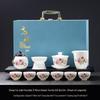 Luxury Jade White Porcelain Kung Fu Tea Set for Home or Office