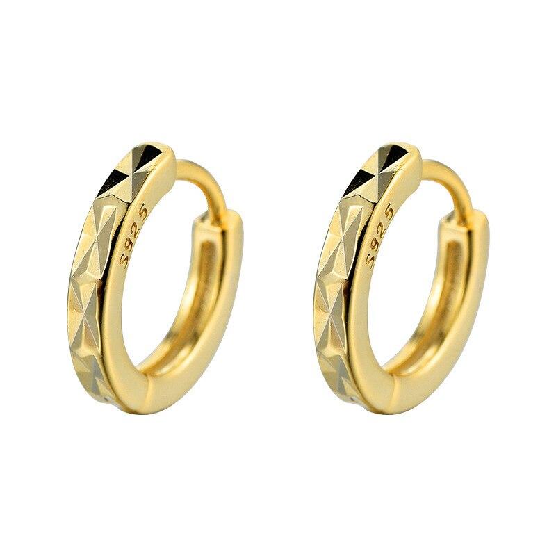 ANENJERY Geometric Chevron Hoop Earrings for Women Men Simple Fashion Circle Ear Buckle Huggies Trendy Jewelry Pendientes Mujer