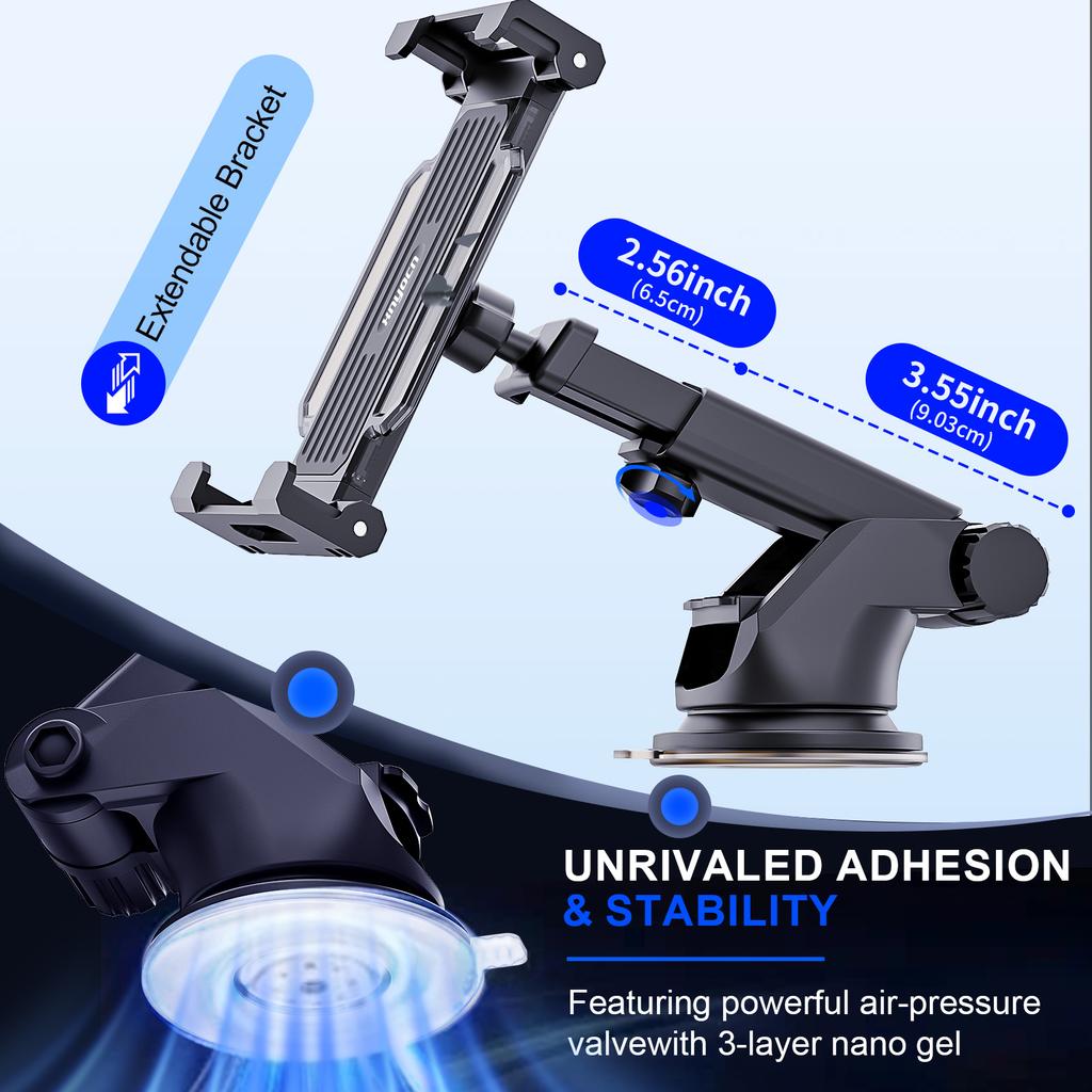 Strong Suction Cup Car Dashboard Windshield Tablet Holder Phone Mount Auto Window Bracket Stand for IPad Pro Air Universal Pads 1