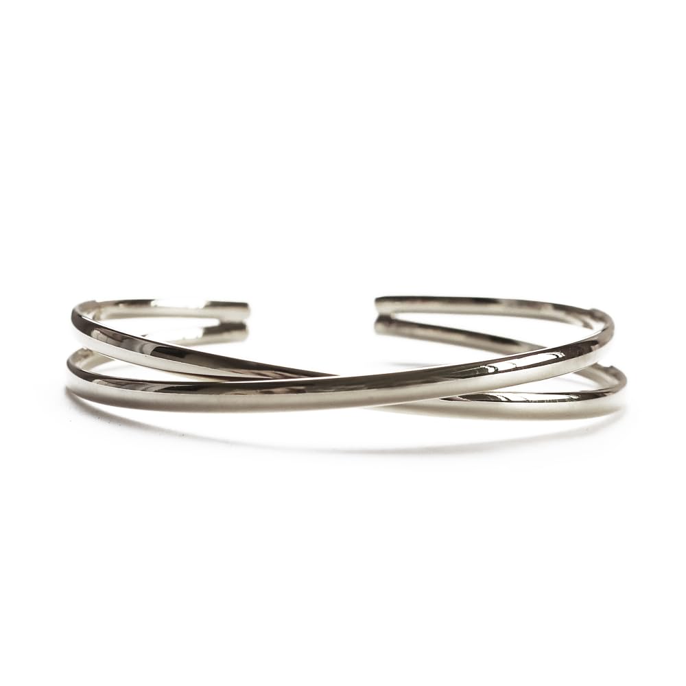 

Made in Japan 2 Design Cross Bangle [MELODY] [Melody Accessories] (bg-n42) (Simple/Silver)