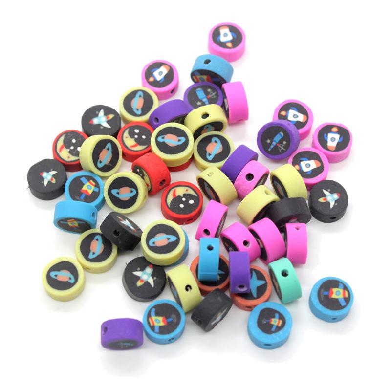 Soft Pottery Pieces Beaded Diy Mobile Phone Chain Accessories Loose Beads Smiley Face Letters Animal Fruit Mixed Soft Pottery