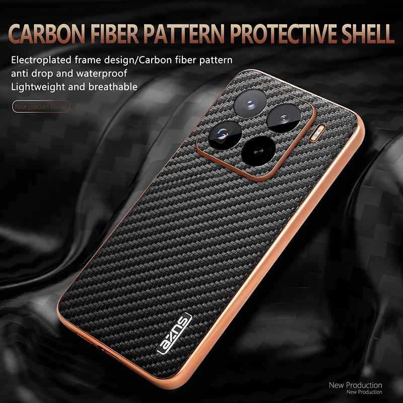 For Xiaomi Mi 15T Pro Case Luxury PU Plating carbon fiber Protective Back Cover Case For Xiaomi Mi 15T 14T Pro 15Pro Phone Shell