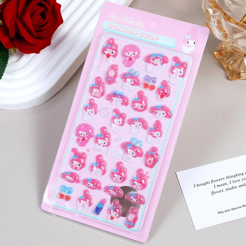3D Embossed Stickers: Cinnamoroll & Melody Kitty Phone Case Decor