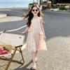 Girls' Stylish Sleeveless Princess Dress with Mesh Bow for Summer 2026