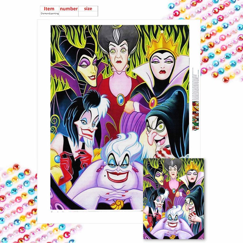 DIY Diamond Painting Villainous Character Cross Stitch Kit Mosaic Art Diamond Painting Full Circle Diamond Home Decoration