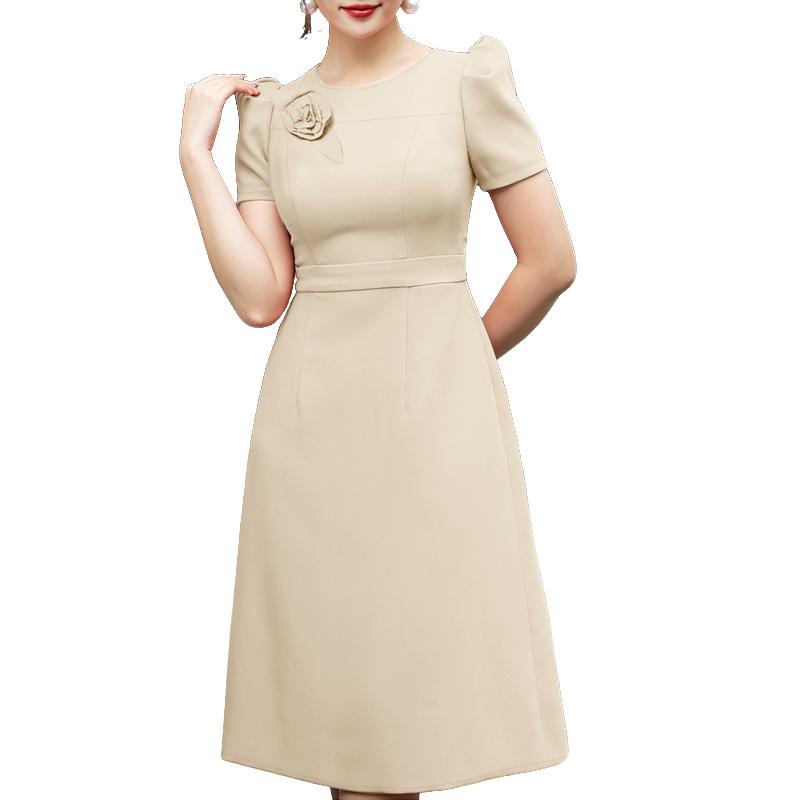 

ZANZEA Женское летнее повседневное платье с круглым вырезом и коротким рукавом 5XL абрикосовый