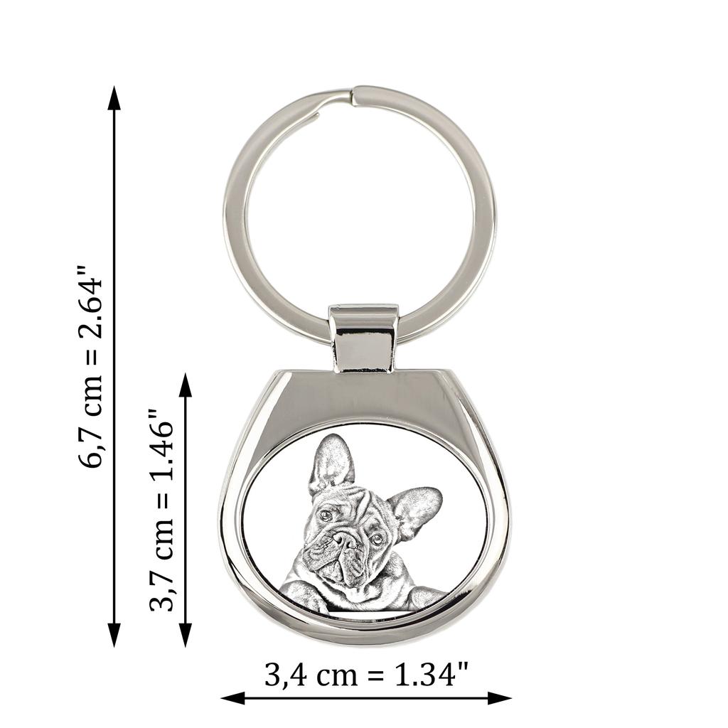 Buldog Francuski, Frenchie - brelok z psem, brelok z nadrukiem, personalizowana zawieszka od marki Art-Dog