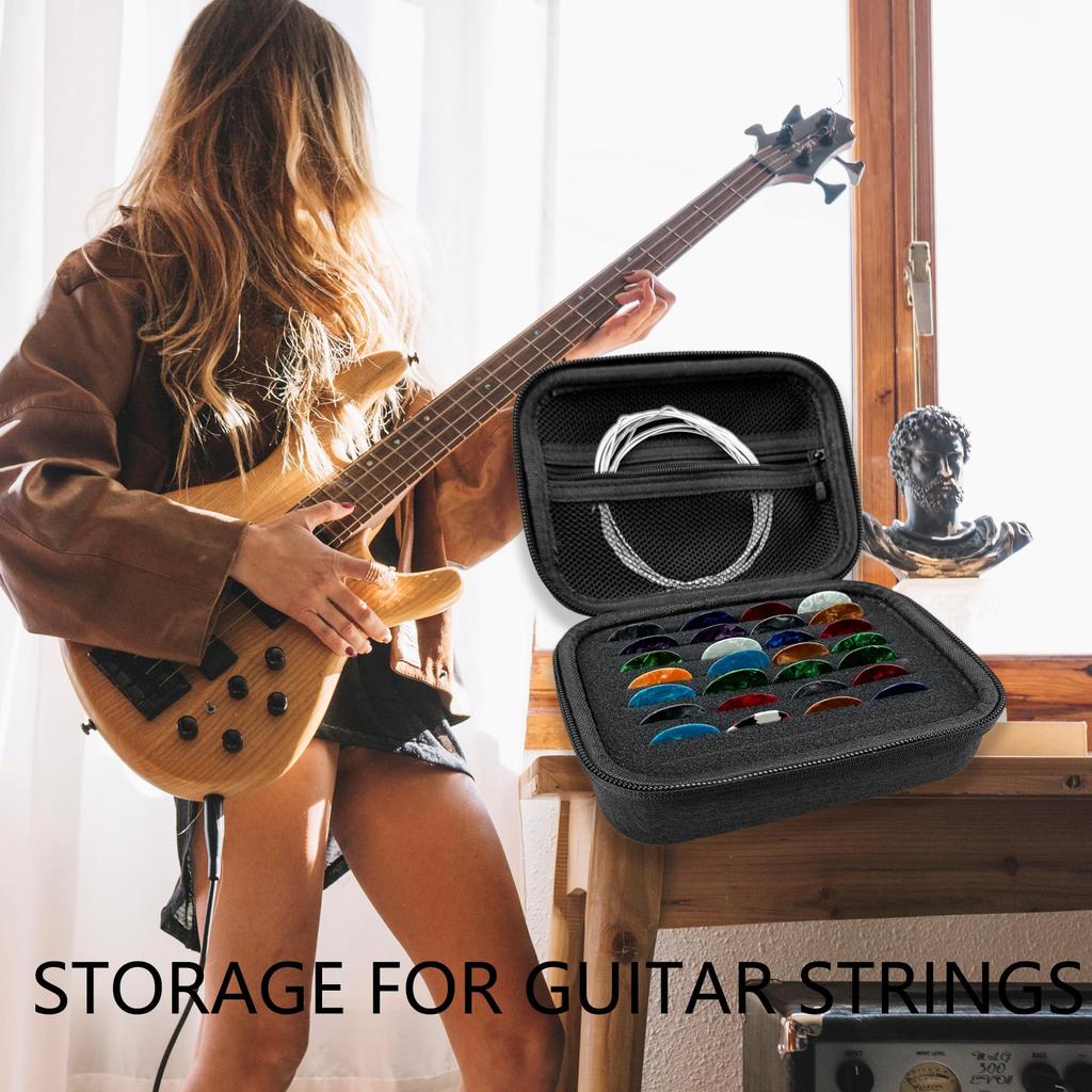 Guitar Pick Holder Case for Fender Dunlop Dunlop Musical Guitar All Pick Storage Box Bag Only D'Addario Instruments, Accessories, Sizes, Pouch, (Dark