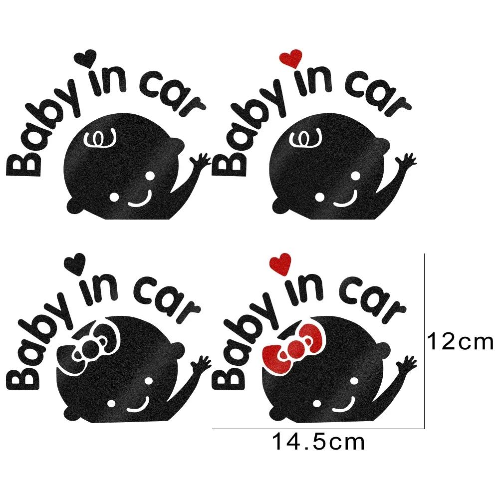 Car Sticker Cartoon Funny KIDS BABY IN CAR Sticker Auto Window Glass Body Personalized Creative DIY Warning Sign Car Decoration