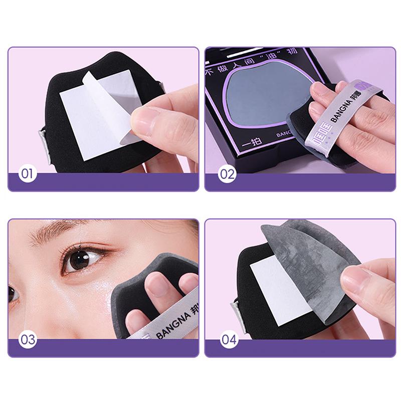 150 Sheets Oil Blotting Papers With Case & Powder Puff Oil Absorbing Sheets Bamboo Charcoal Face Oil Blotting Sheets For Make Up