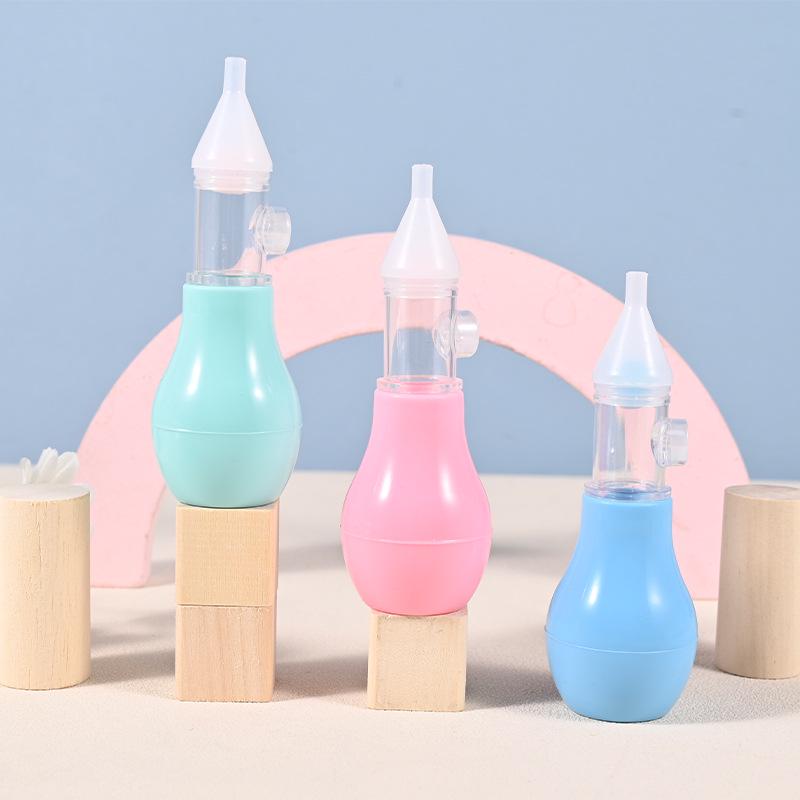 Silicone Anti-Reflux Baby Nasal Aspirator - Soft Toddler Mucus Cleaner, Manual Oral Suction Device 3.8*11 (Pink)