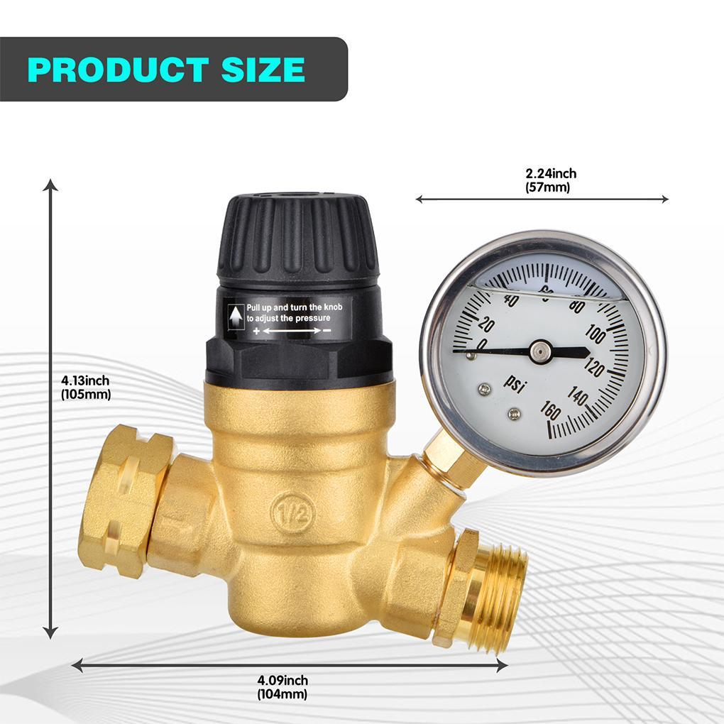 Handle Adjustable RV Water Pressure Regulator Valve Water Pressure Reducer Water Pressure Regulator