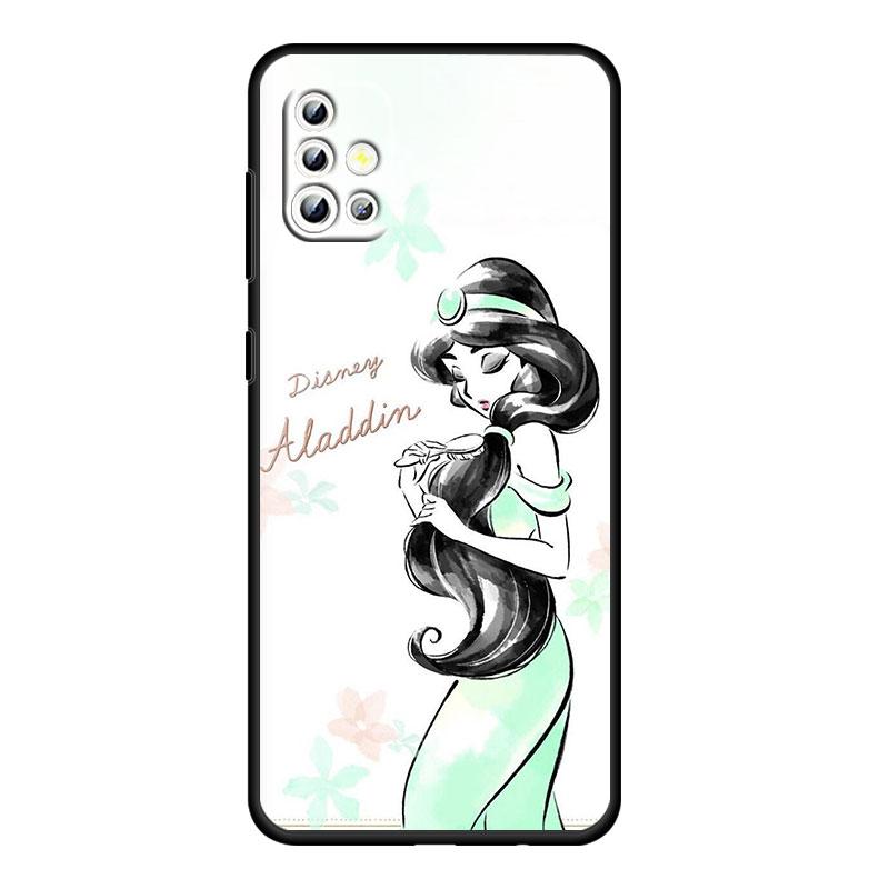 Princess Cartoon For Samsung Galaxy A73 A54 A52S A72 A71 A52 A51 A22 A32 A21S 4G 5G Silicone Soft Black Phone Case