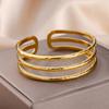 New Stainless Steel Golden Snake Bracelet Women's Wide Opening Fashion Jewelry Snake Shape