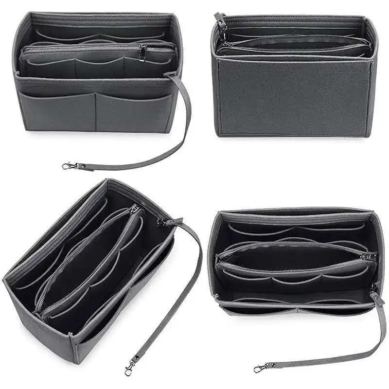 New Women Make Up Organizer Felt Insert Bag for Handbag Travel Inner Purse Portable Cosmetic Bags Fit Various Bags