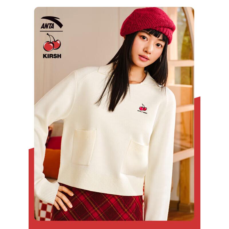 

ANTA x Kirsh Women s Little Cherry Embroidered Round Neck Sweater S
