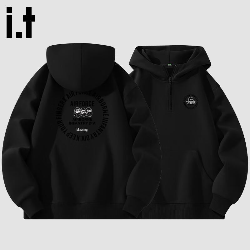 

Fingercroxx Men s Half-Zip Hooded Sweatshirt XL