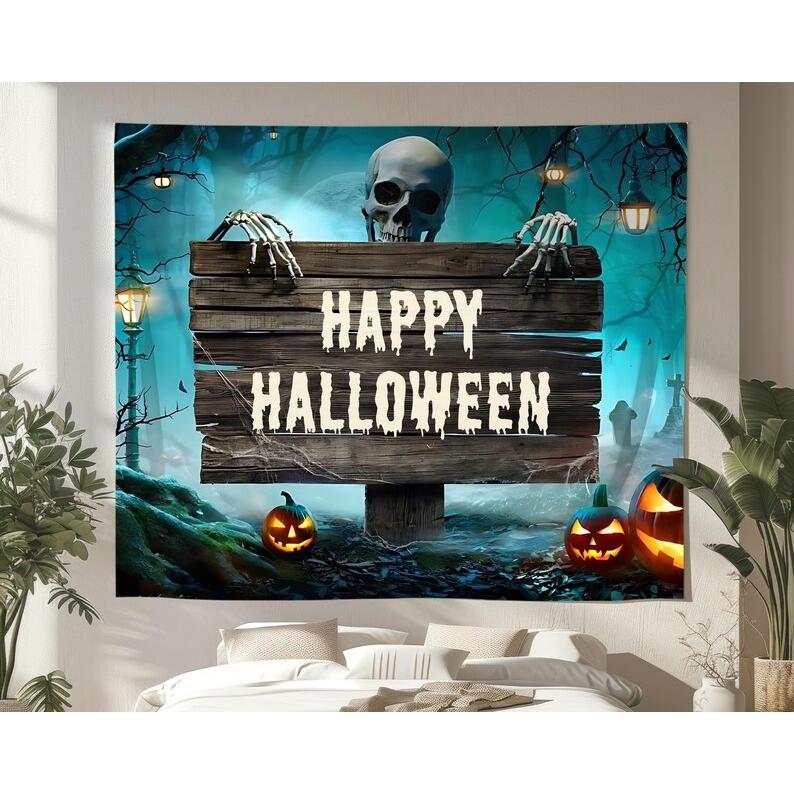 Customized Halloween tapestry 75x100 чёрный