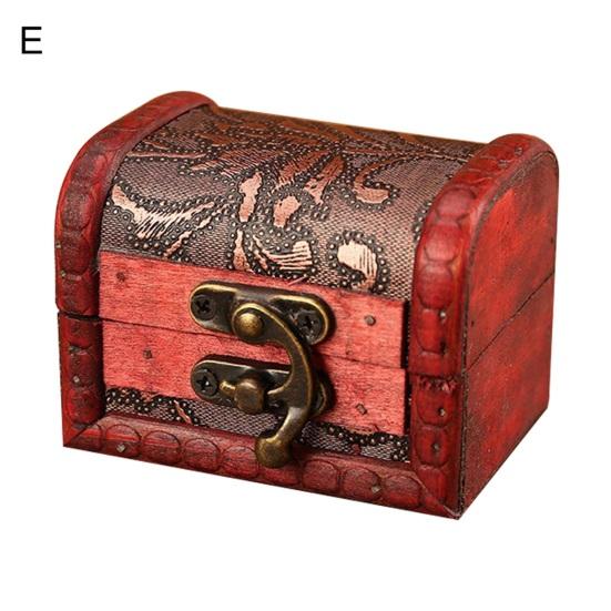 Scatola di Legno Stile Vintage Floreale Artigianato Tocco di Vecchio Ricordo Contenitore per Gioielli Scatola del Tesoro in Legno per Collezione