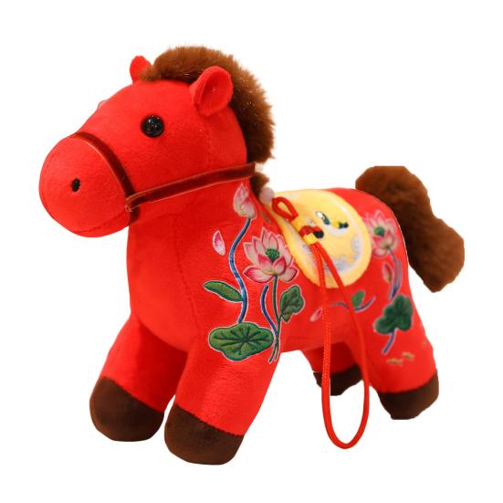 Cute Mini Horse Pendant Keychain Good Luck Horse Ornament Simulation Stuffed Animal Chinese Zodiac Horse Gift