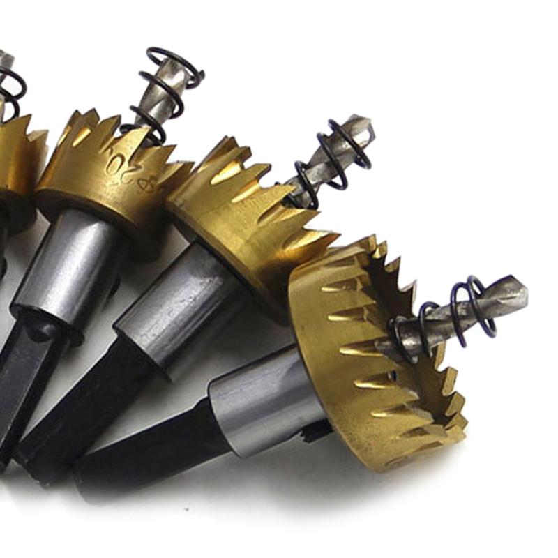 5Pcs Hole Saw Drill Bit Set Woodworking Opener Tool for Metal Iron Plate Reaming with Box Tit Plating