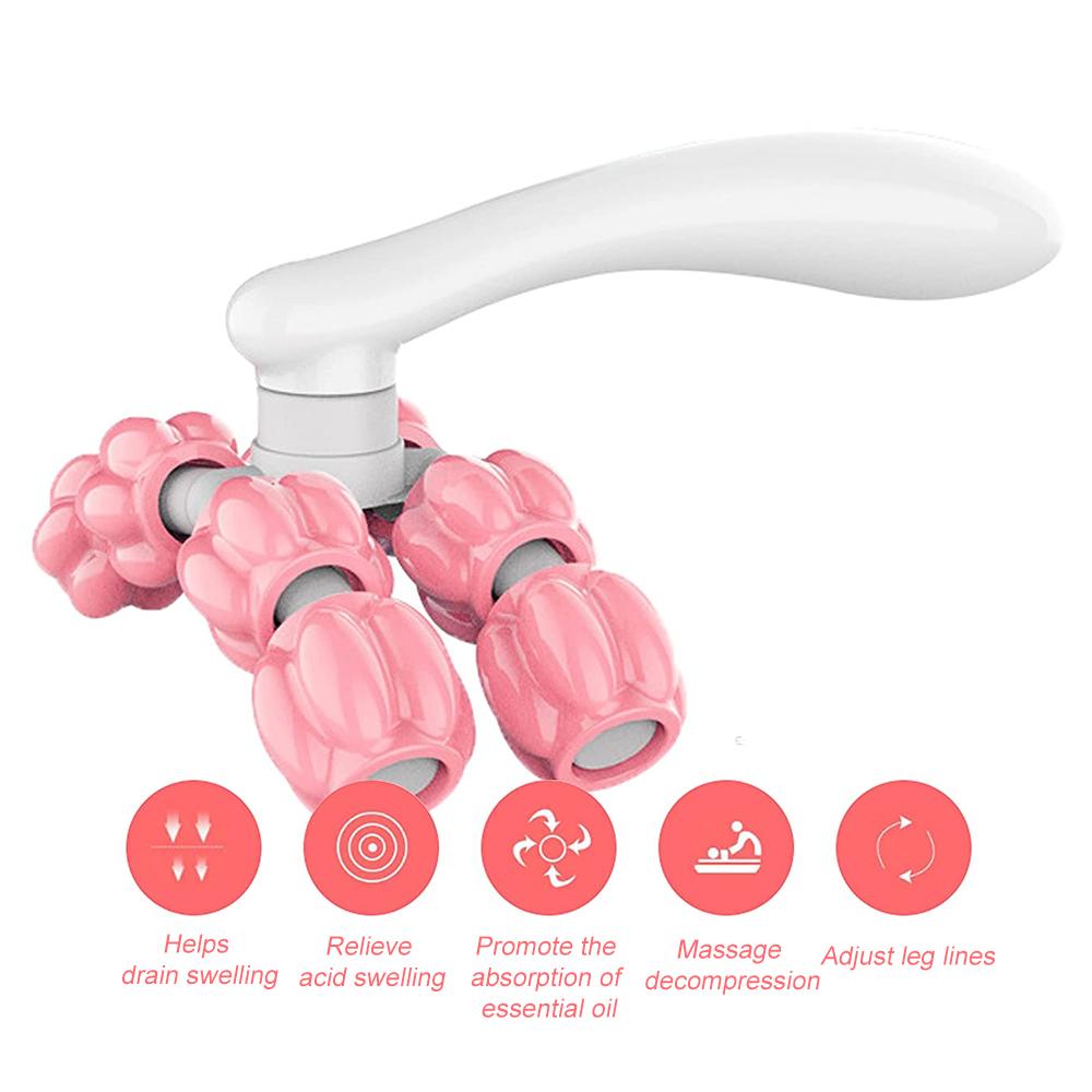 Durable And Safe 2Pcs Hand Held Massager Massager Roller For Hand Muscle Back Neck Foot Shoulder Leg Pain Relief Massage Tool Pink