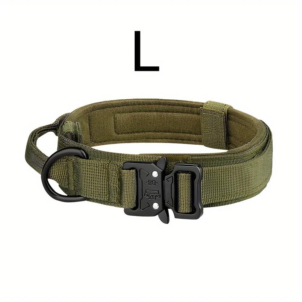 Tactical Hunting Dog Collar Traction Rope Zinc Alloy Imitation Nylon Velcro Adjustable in Size Hunt Accessories