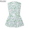 ZANZEA Women Summer Round Neck Sleeveless Floral Print Casual Tank Tops