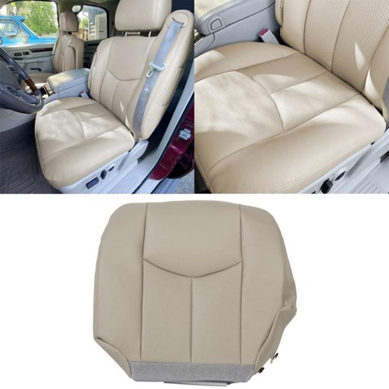 Car Front Driver Side PU Leather Seat Cushion Bottom Seat Cover For Cadillac Escalade 2003-2006-A87Q