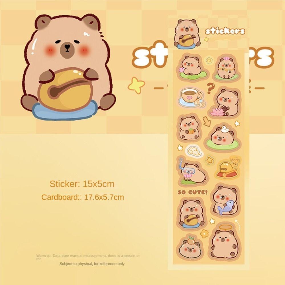 Multi-purpose Capybara Stickers Waterproof Stationery Sticker  Suitcase