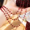 Red Beads Crystal Stone Chains 1Meter Tassel Chain Fashion Copper Chain  for Necklaces Bracelets
