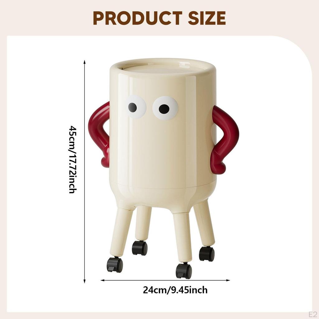 Easy-to-move Kitchen Bin, Simple Design, Tall And on Wheels, Ideal for A Student Room Or Dormitory.