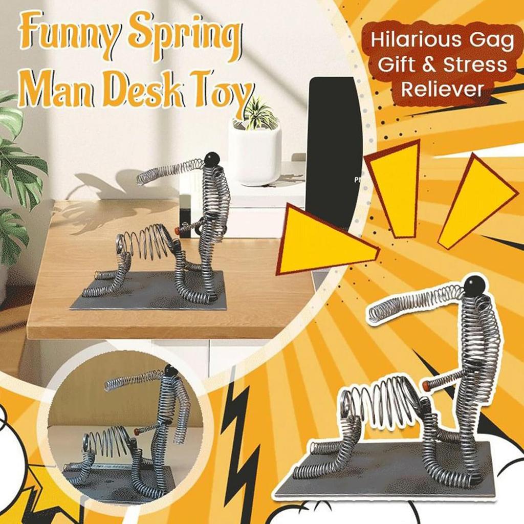 Desk Toys - Funny Spring Man, Hilarious | Amusing Desktop Decoration, Novelty Toy For Home Colleagues Adults Party