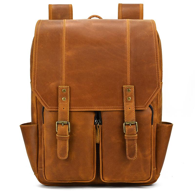 Vintage Men's Backpack Crazy Horse Leather Backpack