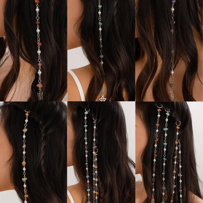 Hair Rings Jewelry Cuffs Clip Hair Braids Dirty Braids Bead Butterfly Stars Hairpin Hair Accessories Headwear for Women Girls