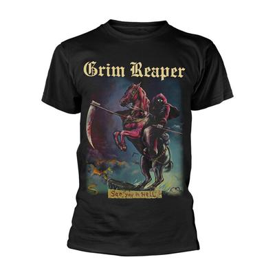 Men's Grim Reaper See You In Hell T-shirt Black Unisex T-Shirt