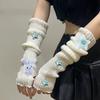 Women's Knitted Y2K Gloves Star Rabbit Arm Warmers Winter Long Sleeve Cover Wrist Mittens Cold Weather Fashion