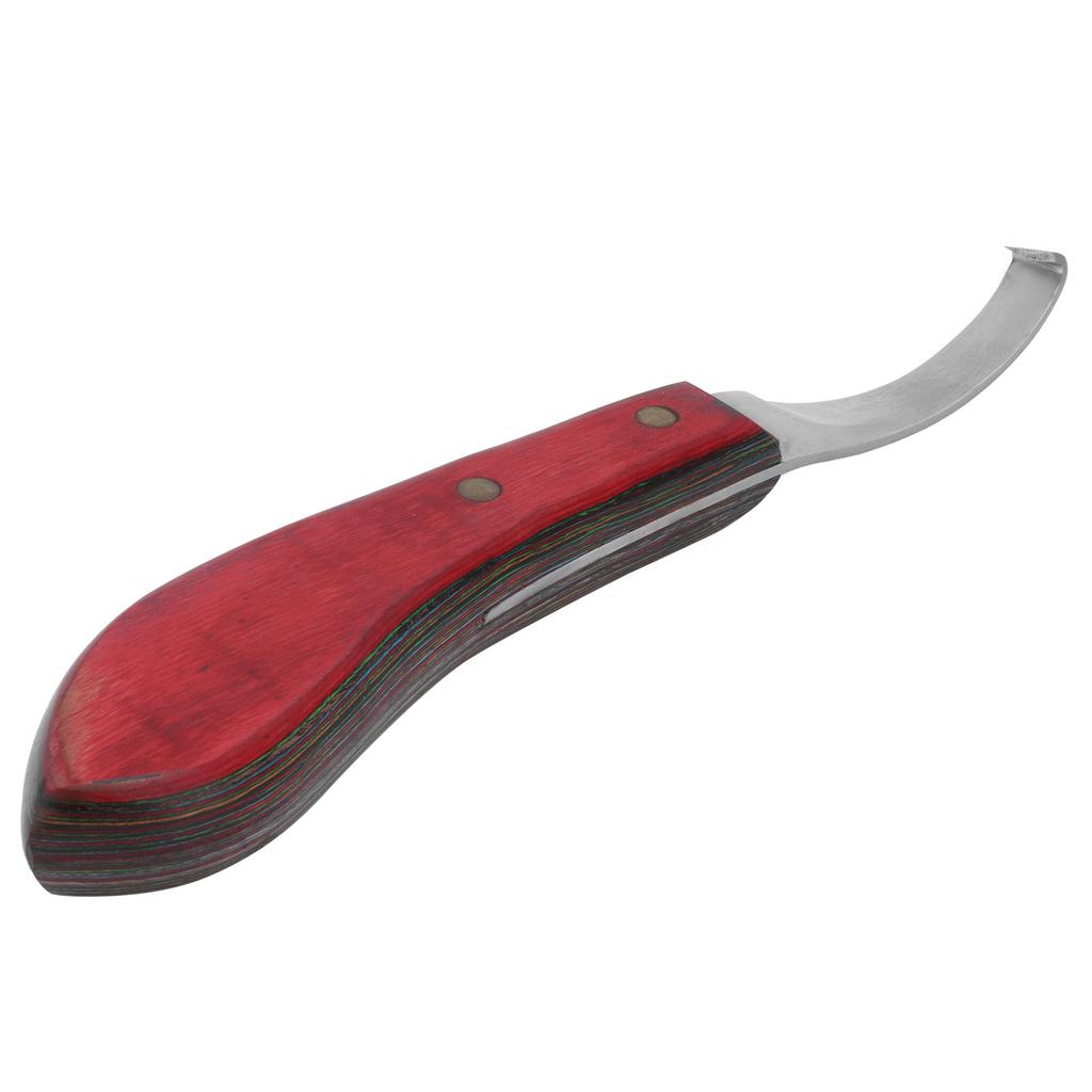 Hufmesser Rechtshänder Gebogenes Hufmesser Trimmer Reiniger mit Holzgriff für Hufschmied