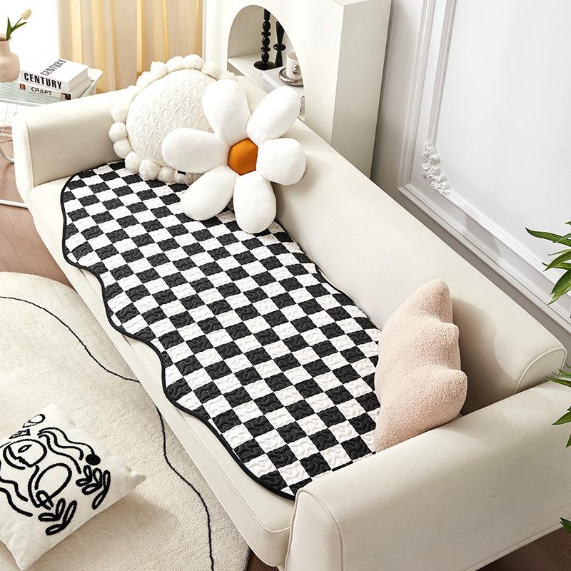 Special-Shaped Nordic Simple Sofa Cushion Fabric Non-Slip Fashion Cushion Chessboard Plaid Four Seasons Universal Sofa Cover Cover Thickened