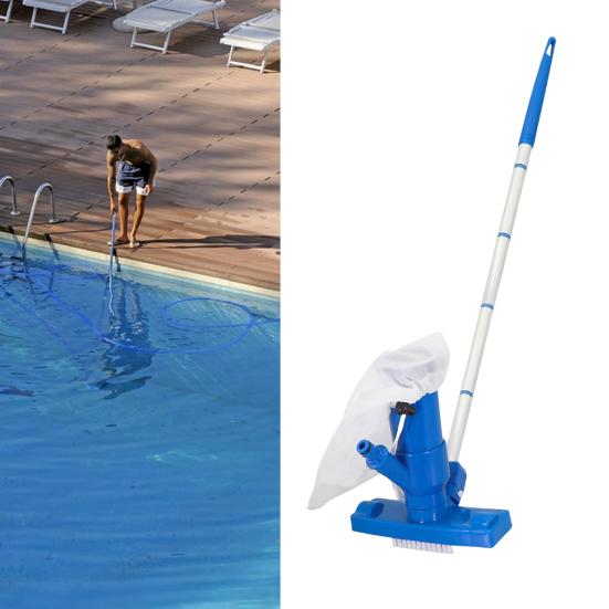 Yousheng 1 Set Pool Vacuum Cleaner Pool Cleaner with 3 Brushes No Electricity Needed Pool Vacuum with Filter Bag Telescopic Pole for Pool Pond Hot Tub
