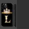 Diamond Crown Letter Capa Phone Case for iPhone 16 15 14 13 12 11 Plus 16 15 14 13 12 11 Pro Max 13 12 Mini XS Max 7 8 16e Cover