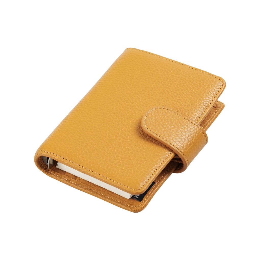 Moterm Regular A8 / M5 Größe Ringe Planer Gekörntes Rindsleder 5-Loch Mini-Notizbuch mit 15 MM Ringen Organizer Reise-Tagebuch