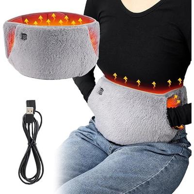 Electric Heating Waist Belt Thermal USB Powered Three Temperature Settings 65C 55C 45C Abdominal Wrap Warming Supporter Fluffy Heater Adjustable Size